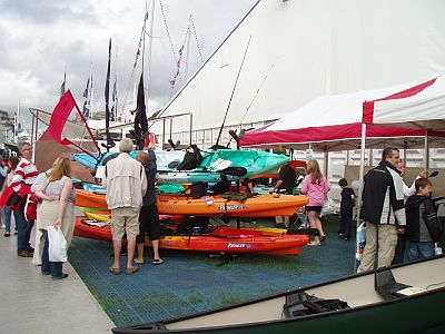 New models from Ocean Kayak, Old Town and Necky were on display